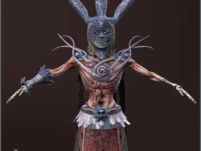 Dead Shaman Light Version Low-poly 3D model
