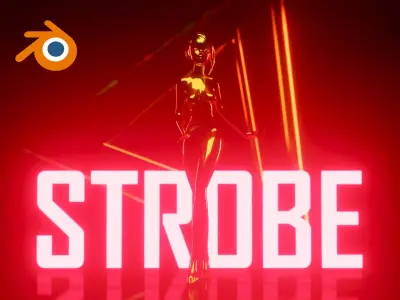 Strobe flash lights animation scene for Blender eevvee render 3D model