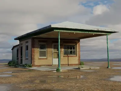 GAS Station 3D model by jfkstudios1