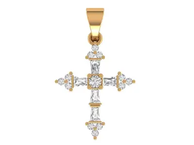 Cross Pendant 3D print model 4
