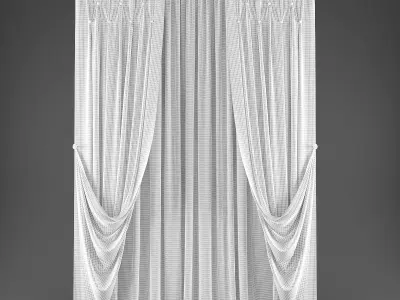 Curtain Low-poly 3D model 123