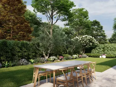 3D Exterior Scene 3D model design garden and landscape 3D model 10