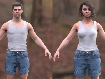  Man and Woman in Summer Outfit 1 