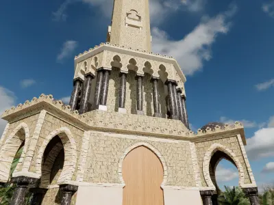 Clock Tower Low-poly 3D model