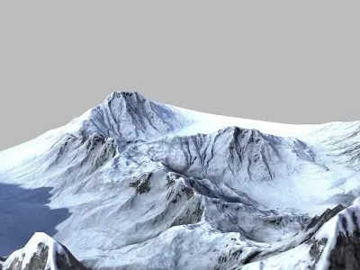 Snow Mountain Terrain Low-poly 3D model