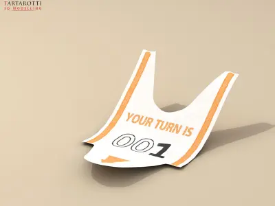 Queue ticket 3D model