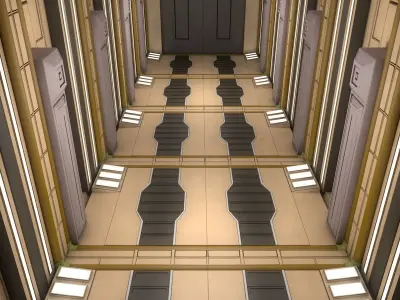 Sci fi corridor 3D model