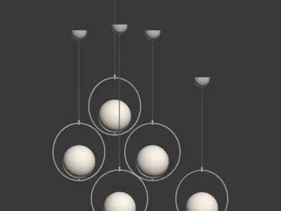Suspension Pendant light Brass PL372 3D model