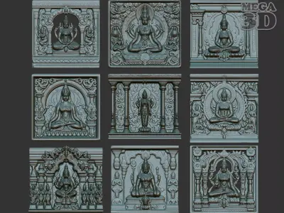 Indian Temple Wall basrelief Pack 240619