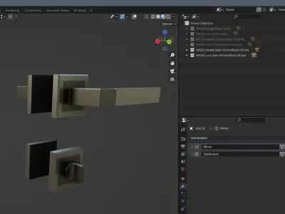 Door Handles for ArchViz Projects - Style MH28 3D model