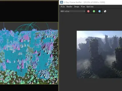 Realistic topography of Zhangjiajie-tianzi-mountain 3D model