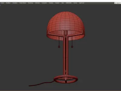 ALTADENA GLASS SHADE TABLE  LAMP Low-poly 3D model