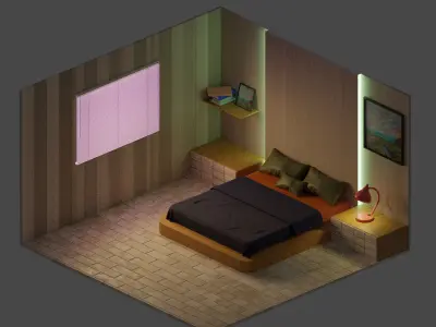 Room - Orthographic Design Free low-poly 3D model