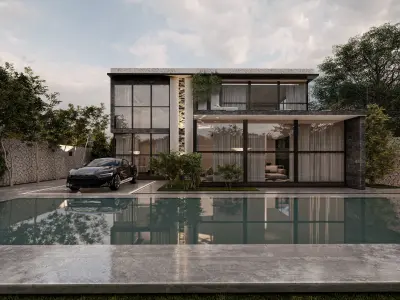 Modern Minimalist Villa Community Render Ready Lumion Scene 3D model