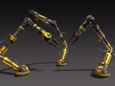 Sci-fi Mechanical Arms Low-poly 3D model