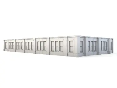 Tenement Building Upper Floor Low-poly 3D model