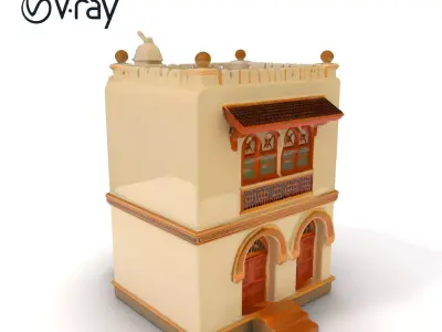 Traditional Mediterranean Building Model Pack Low-poly 3D model