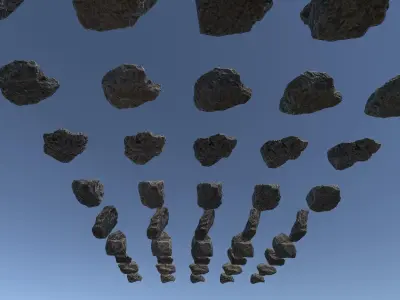 Scanned Rocks Collection 02 - High Detail Low-poly 3D model