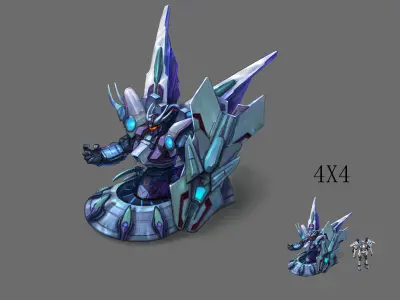 Future World - Mechanical and Mechanical Statue 03 3D model