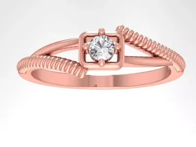 Solitaire Wedding Engagement Women Band Ring 3D print model buy