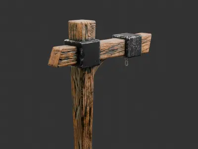 stylized street lamp Low-poly 3D model purchase