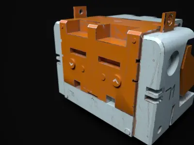 Sci-fi heavy metallic container - game-ready asset Low-poly 3D model