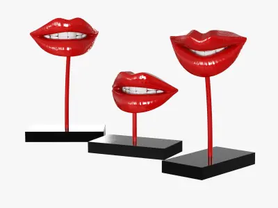 Collection of figurines of lips 9 models 3D Model Pack