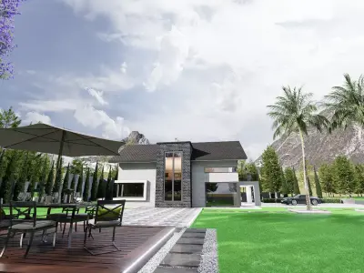 Modern House cottage 3D model purchase