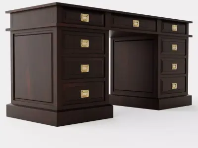 Wall Street desk English Low-poly 3D model