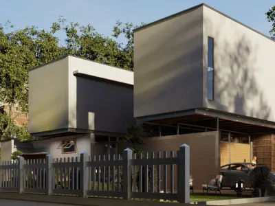 Floating Cubic Minimalist Villa PBR 3D Model 3D model