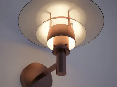 Copper Exterior Wall Light PH 4 53 Louis Poulsen Low-poly 3D model