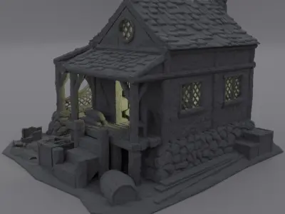 Seaside Shack Tabletop Terrain 28 MM 3D print model