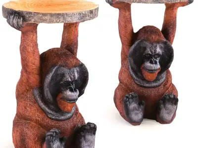 SIDE TABLE ANIMAL ORANG UTAN  3D print model