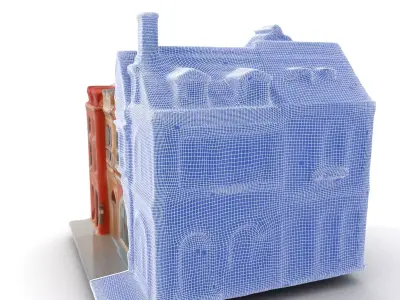 Vintage Brick House model pack Low-poly 3D model