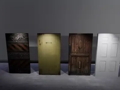 Basic Doors Free low-poly 3D model