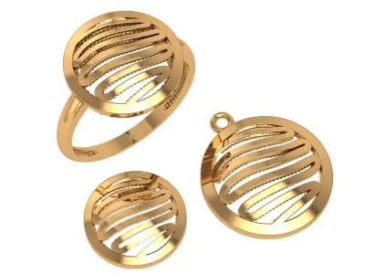 88 Ring Earring Pendant Pair 3dm model pack 3D print model