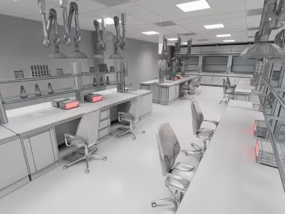 Modern Laboratory Low-poly 3D model