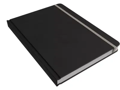 Black Classic Journal with Elastic Closure Low-poly 3D model