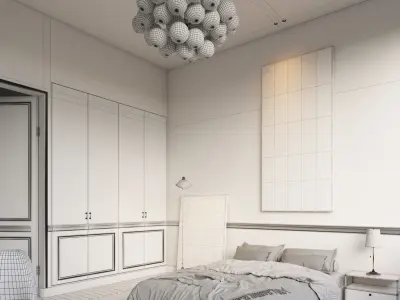 modern classic bedroom 3D model purchase