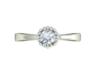 Light Weight White Gold Diamond Ring  -VJR46 3D print model
