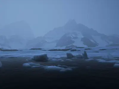Landscape Ice Scape Low-poly 3D model