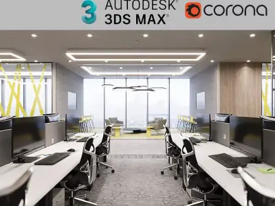 Corona - 3ds Max scene files - Office Space Interior  3D model