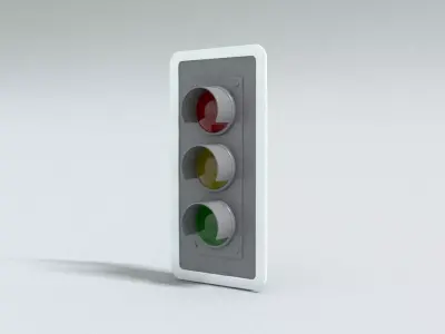 laos Traffic Light Low-poly 3D model