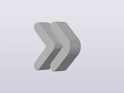 Double Arrow Shape Low Poly Low-poly 3D model