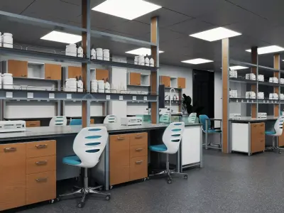 Modern Science Laboratory Low-poly 3D model