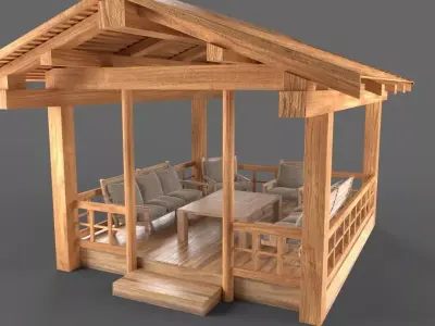 Wooden Pavillon 3D model