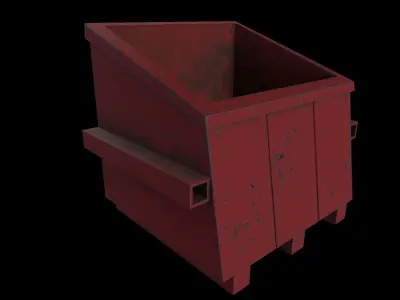 24Trash Can Game Ready Low Poly 3D Model Low-poly 3D model Low-poly 3D model