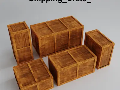 Wooden Crate Pack Low-poly 3D model