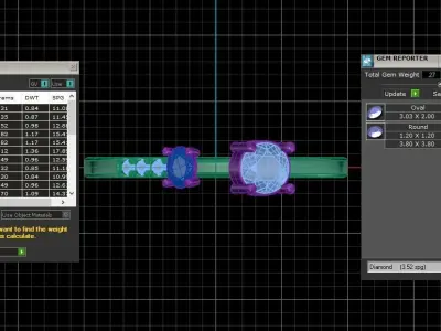 Solitaire Women Light Weight Oval Round Stone Band Ring 3D print model