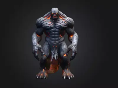 Molten Titan Low-poly 3D model